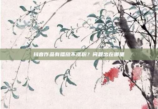 抖音作品有播放不涨粉？问题出在哪里