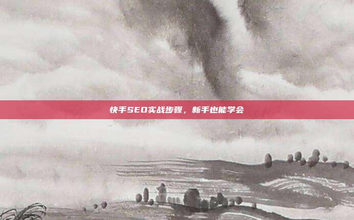 快手SEO实战步骤，新手也能学会