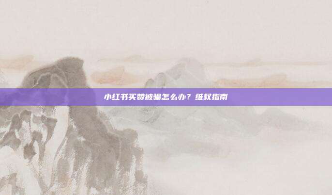 小红书买赞被骗怎么办？维权指南