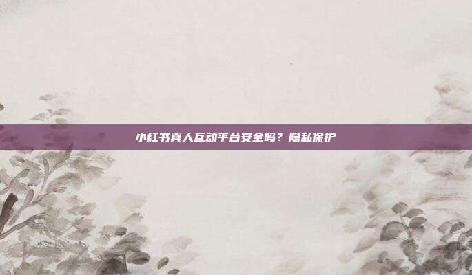 小红书真人互动平台安全吗？隐私保护