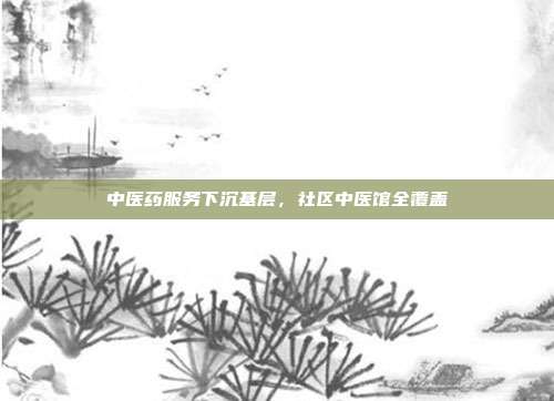 中医药服务下沉基层，社区中医馆全覆盖