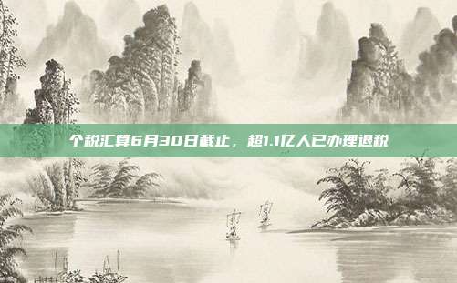 个税汇算6月30日截止，超1.1亿人已办理退税