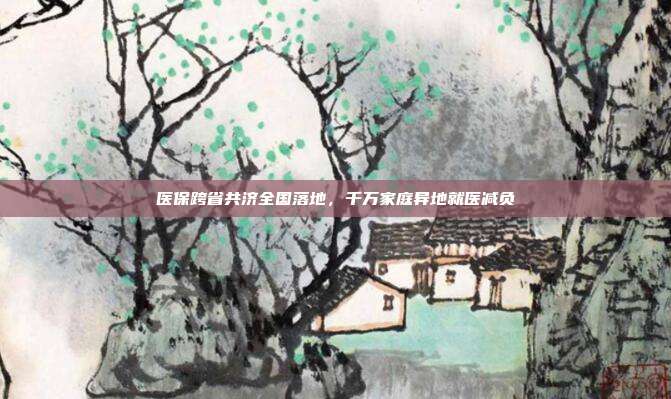 医保跨省共济全国落地，千万家庭异地就医减负