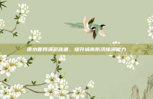 雨水管网清淤疏通，提升城市防汛排涝能力