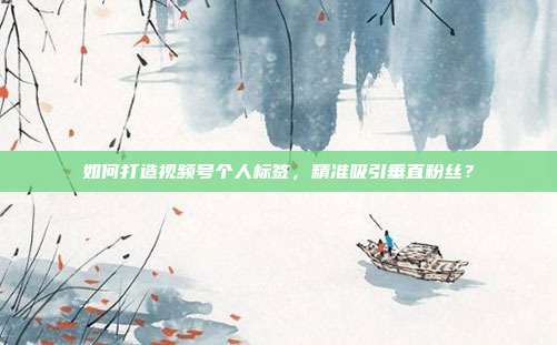 如何打造视频号个人标签，精准吸引垂直粉丝？