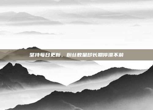 坚持每日更新，粉丝数量却长期停滞不前