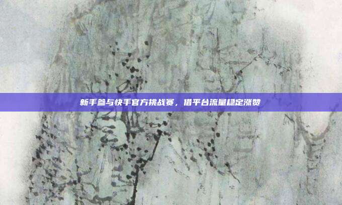 新手参与快手官方挑战赛，借平台流量稳定涨赞