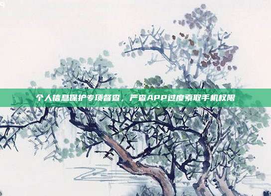 个人信息保护专项督查，严查APP过度索取手机权限