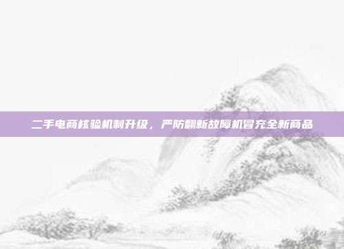 二手电商核验机制升级，严防翻新故障机冒充全新商品