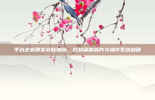 平台企业研发补贴加码，鼓励深耕芯片与操作系统自研