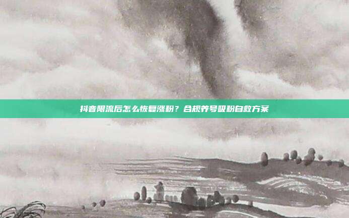 抖音限流后怎么恢复涨粉？合规养号吸粉自救方案