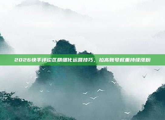 2026快手评论区精细化运营技巧，拉高账号权重持续涨粉