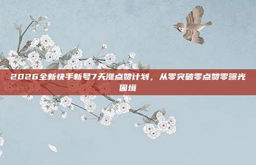 2026全新快手新号7天涨点赞计划，从零突破零点赞零曝光困境