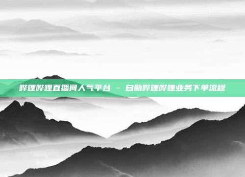 哔哩哔哩直播间人气平台 - 自助哔哩哔哩业务下单流程