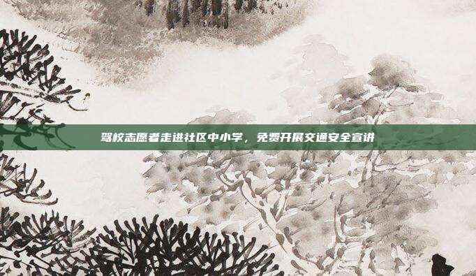 驾校志愿者走进社区中小学，免费开展交通安全宣讲
