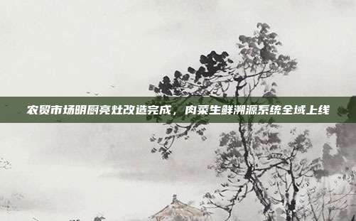 农贸市场明厨亮灶改造完成，肉菜生鲜溯源系统全域上线