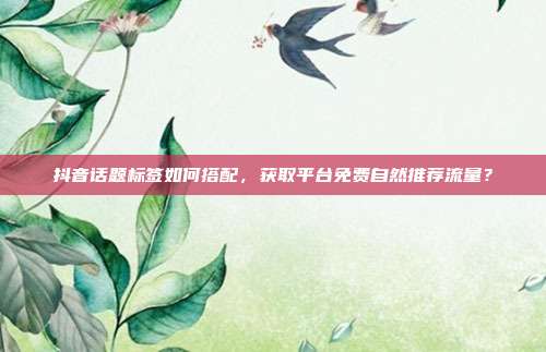 抖音话题标签如何搭配，获取平台免费自然推荐流量？