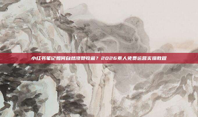 小红书笔记如何自然涨赞收藏？2026素人免费运营实操教程