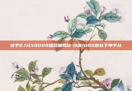 快手0.1元50000播放量网站-抖音1000粉丝下单平台