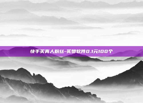 快手买真人粉丝-买赞软件0.1元100个