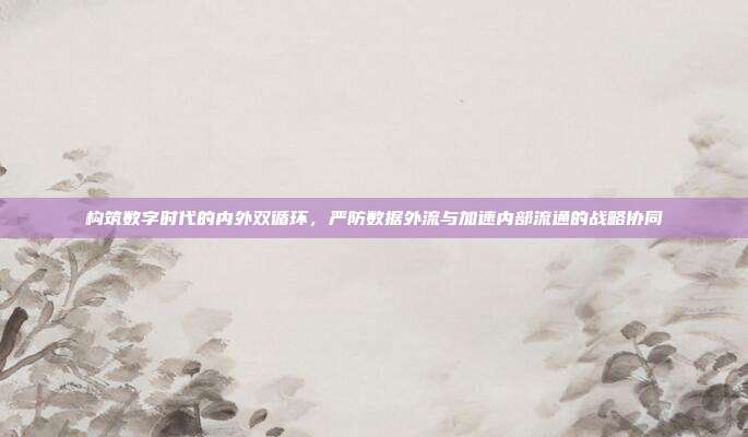 构筑数字时代的内外双循环，严防数据外流与加速内部流通的战略协同