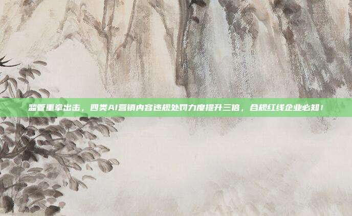 监管重拳出击，四类AI营销内容违规处罚力度提升三倍，合规红线企业必知！