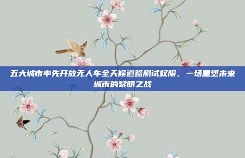 五大城市率先开放无人车全天候道路测试权限，一场重塑未来城市的黎明之战