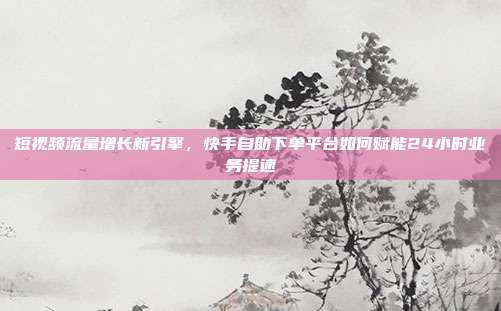 短视频流量增长新引擎，快手自助下单平台如何赋能24小时业务提速