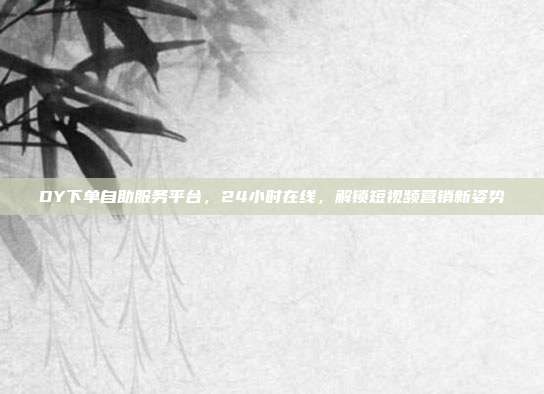 DY下单自助服务平台，24小时在线，解锁短视频营销新姿势