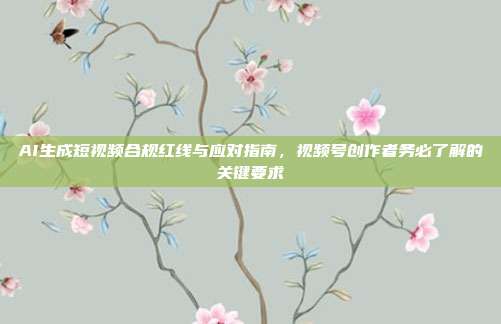 AI生成短视频合规红线与应对指南，视频号创作者务必了解的关键要求