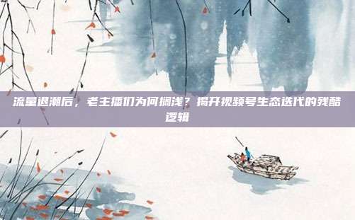 流量退潮后，老主播们为何搁浅？揭开视频号生态迭代的残酷逻辑