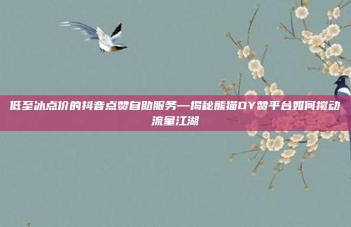 低至冰点价的抖音点赞自助服务—揭秘熊猫DY赞平台如何搅动流量江湖