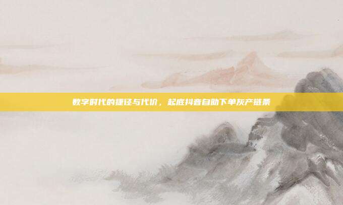 数字时代的捷径与代价,起底抖音自助下单灰产链条