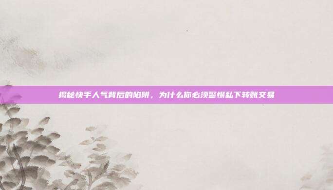 揭秘快手人气背后的陷阱，为什么你必须警惕私下转账交易