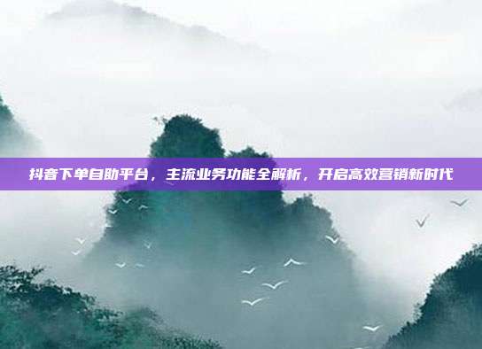 抖音下单自助平台，主流业务功能全解析，开启高效营销新时代