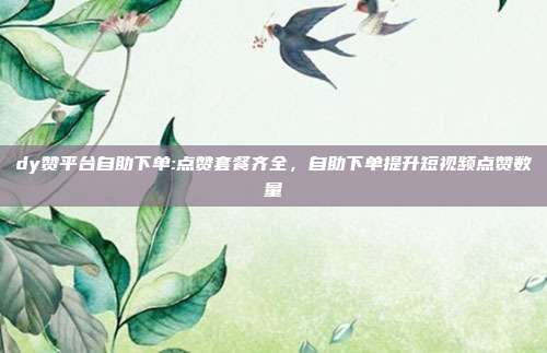 dy赞平台自助下单:点赞套餐齐全，自助下单提升短视频点赞数量
