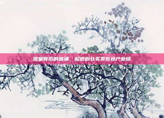 流量背后的暗涌，起底粉丝买卖灰色产业链