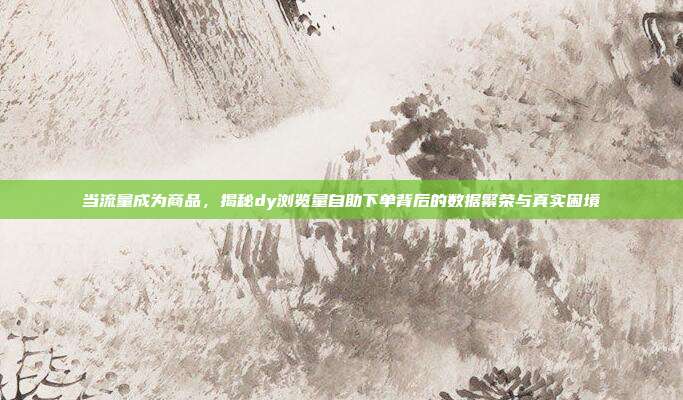当流量成为商品，揭秘dy浏览量自助下单背后的数据繁荣与真实困境