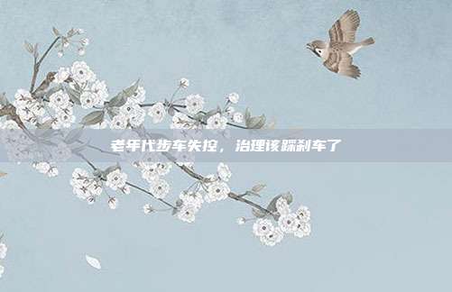 老年代步车失控，治理该踩刹车了