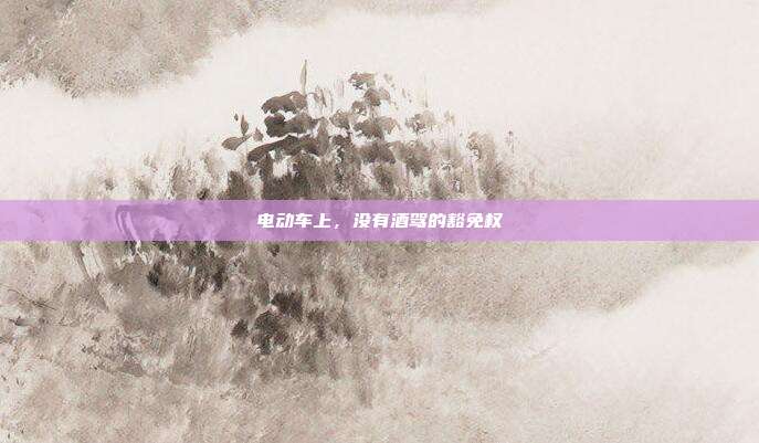 电动车上，没有酒驾的豁免权