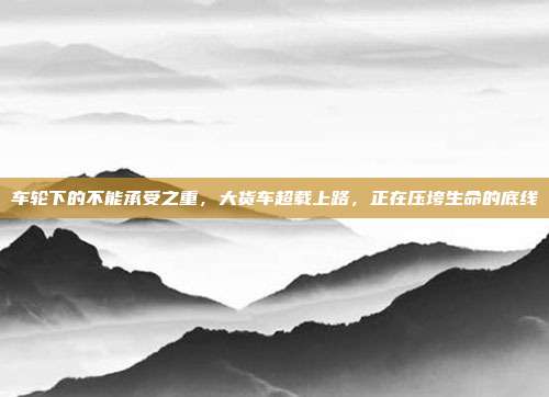 车轮下的不能承受之重，大货车超载上路，正在压垮生命的底线