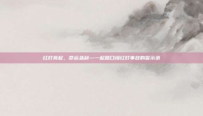 红灯亮起，命运急刹—一起路口闯红灯事故的警示录