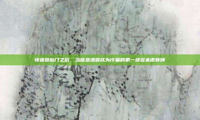 快递员敲门之后，当信息泄露成为诈骗的第一块多米诺骨牌