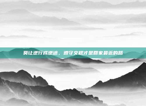 莫让逆行成逆途，遵守交规才是回家最近的路