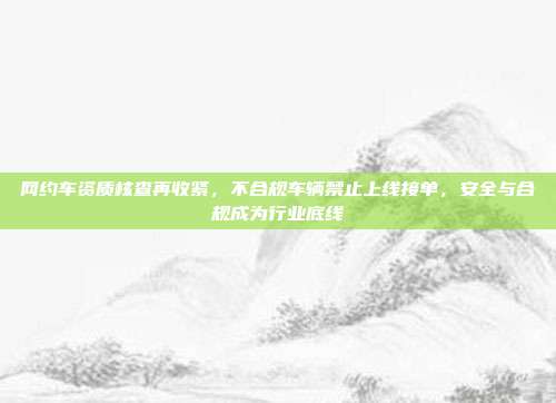 网约车资质核查再收紧，不合规车辆禁止上线接单，安全与合规成为行业底线