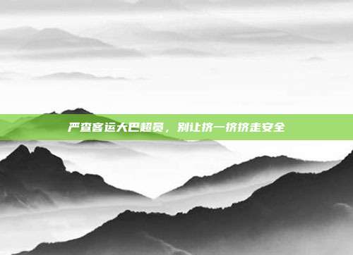 严查客运大巴超员，别让挤一挤挤走安全