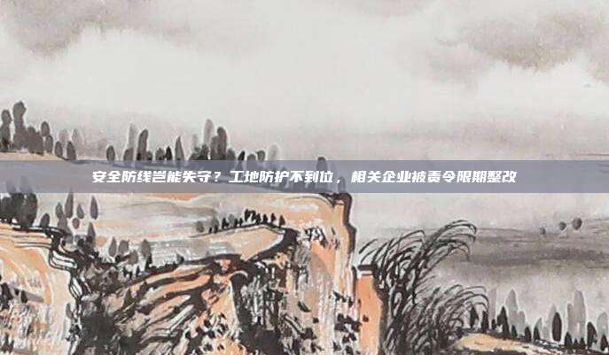 安全防线岂能失守？工地防护不到位，相关企业被责令限期整改