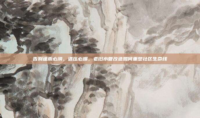 告别逢雨必涝、遇压必爆，老旧水管改造如何重塑社区生命线