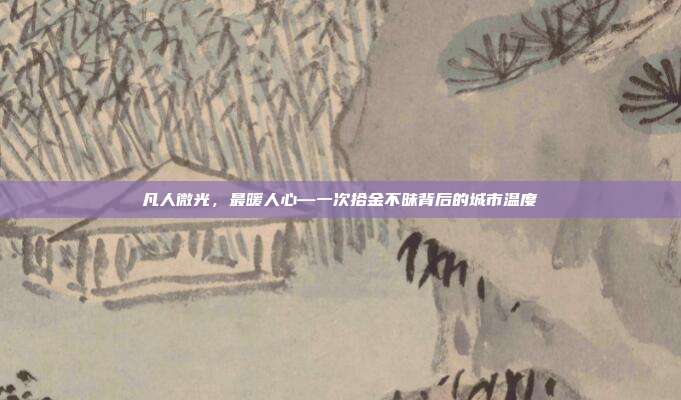 凡人微光,最暖人心—一次拾金不昧背后的城市温度