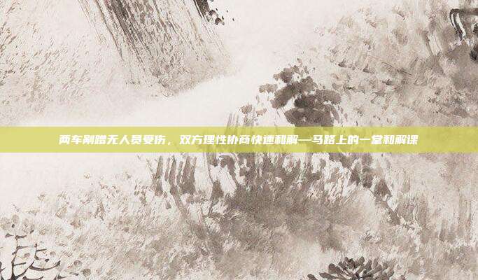两车剐蹭无人员受伤，双方理性协商快速和解—马路上的一堂和解课